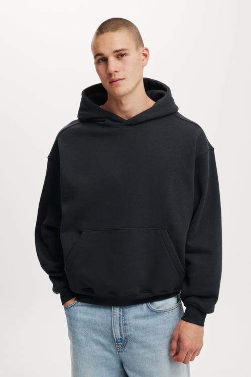 Box Fit Hoodie - Washed Black