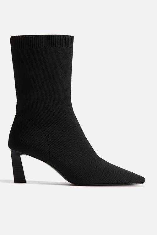 Calf-high sock boots - black
