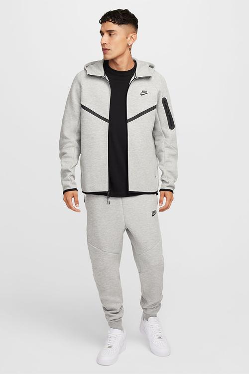 Tech Men's Full-Zip Windrunner Hoodie- Dk Grey Heather/Black