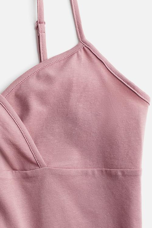 Overlock-detail strappy top - dusty pink