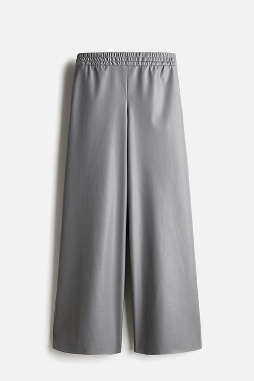 Wide coated joggers - grey