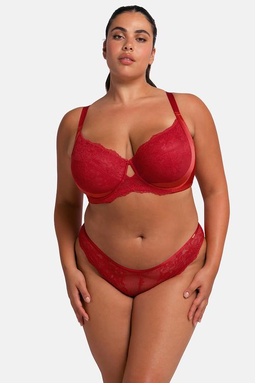 Plus Alexa non padded wired bra - red