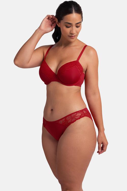 Plus Florie 2pack light padded demi - red & beige