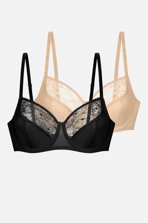 Plus Alma 2pack light padded plunge - black/beige