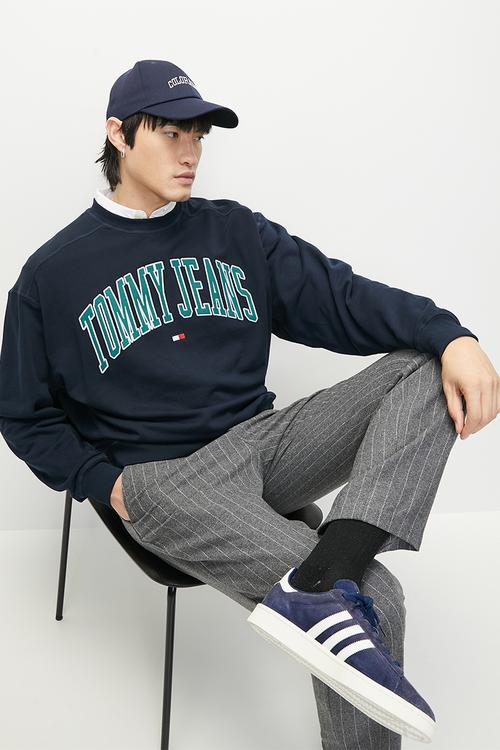 TJM BOXY POP VARSITY CREW - Dark Night Navy