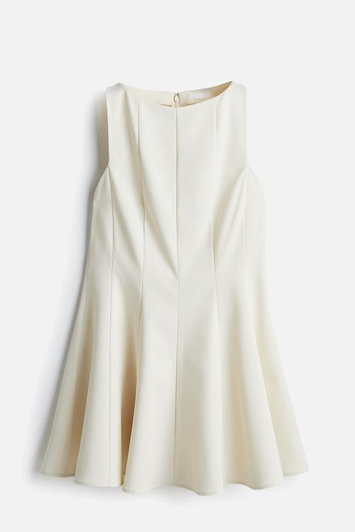 Flared-skirt dress - cream