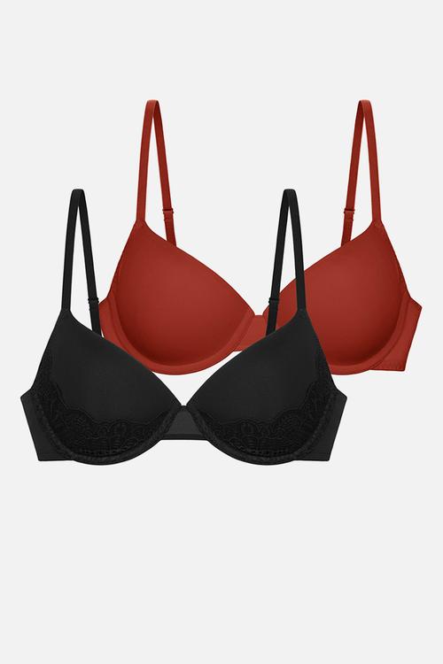 Lorena Light padded demi - black/coral