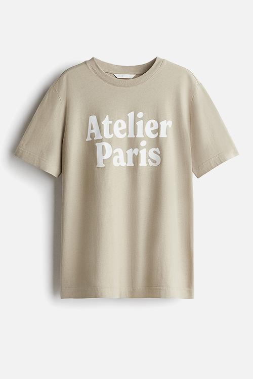 Print-motif T-shirt - greige/atelier paris