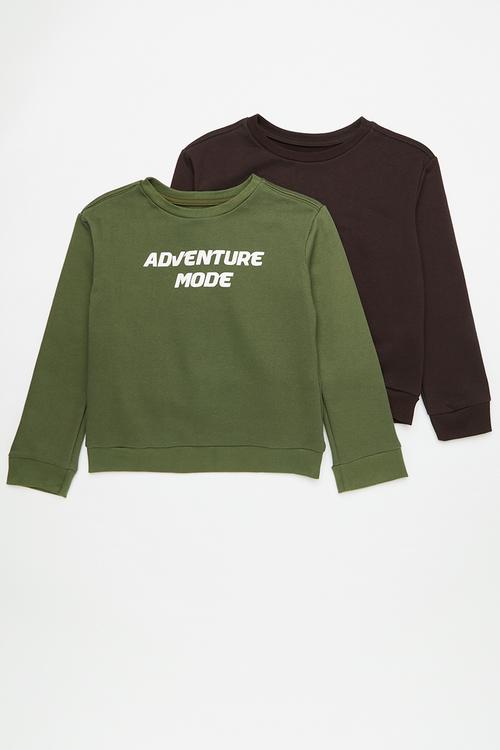 2 Pack sweatshirt - black/olive