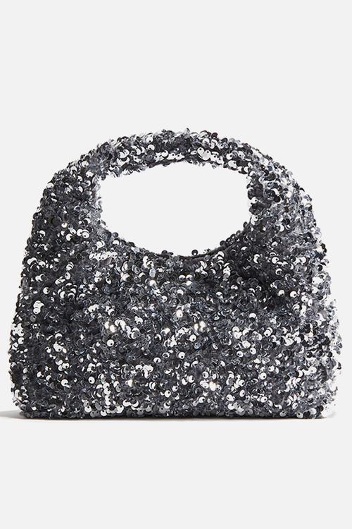 Sequined handbag - silver