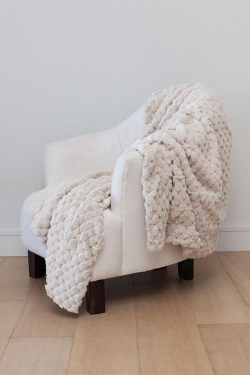 Arctic Faux Fur Throw Ivory 