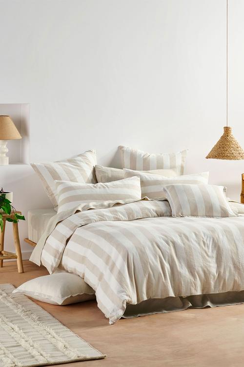 Vintage Stripe Duvet Cover Set - Natural