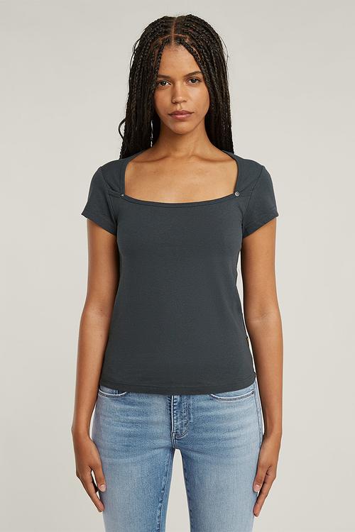 Sweet Heart Slim Top Wmn - Petrol