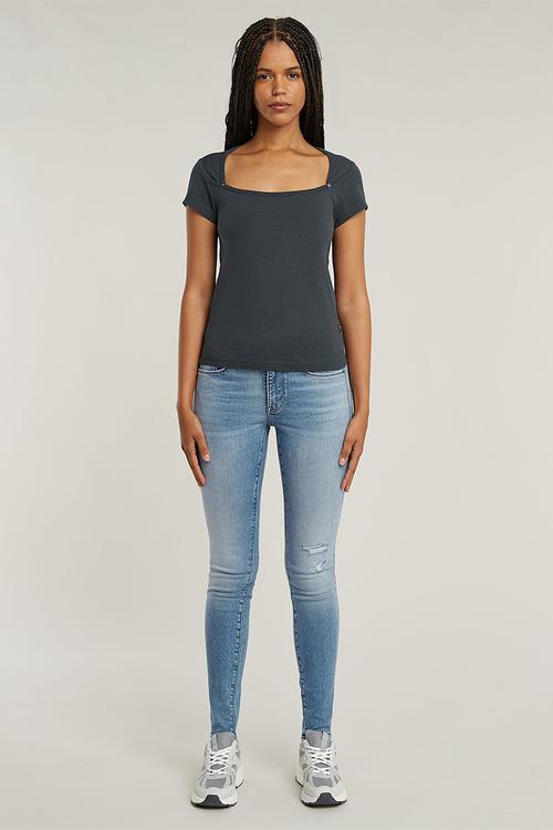 Sweet Heart Slim Top Wmn - Petrol