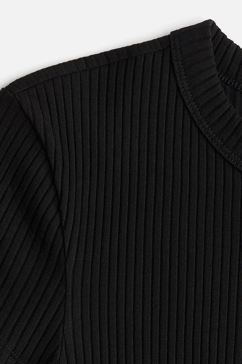 Ribbed t-shirt - black