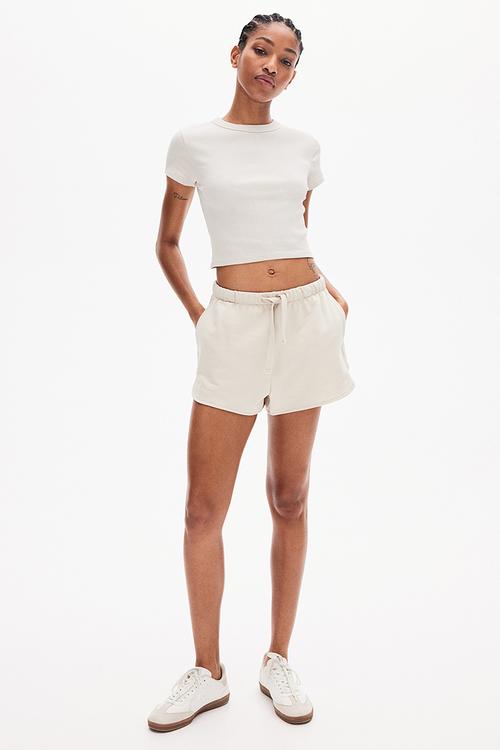 Ribbed t-shirt - light beige