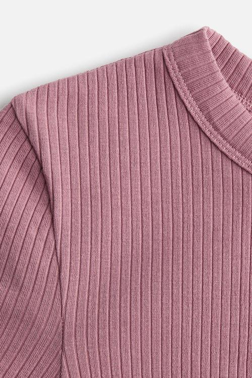 Ribbed t-shirt - dusty pink
