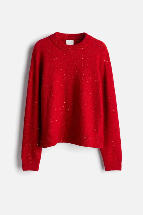 Embellished jumper - red sequins