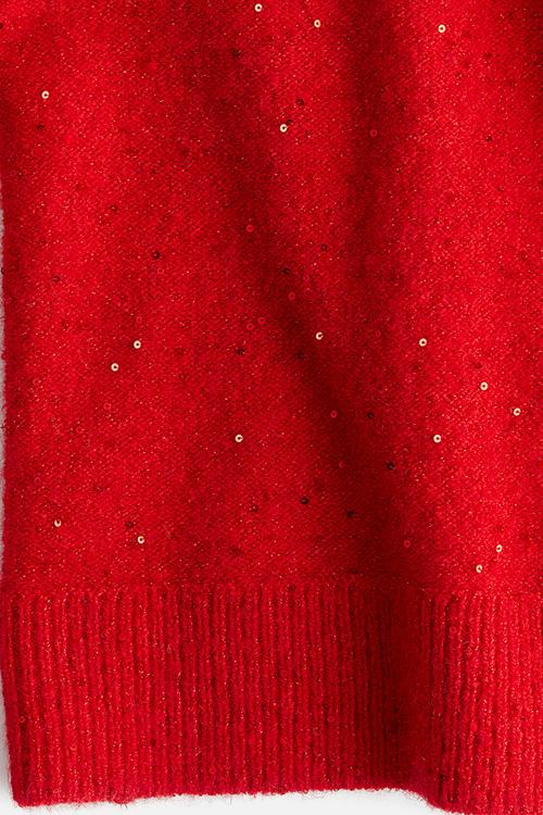 Embellished jumper - red sequins