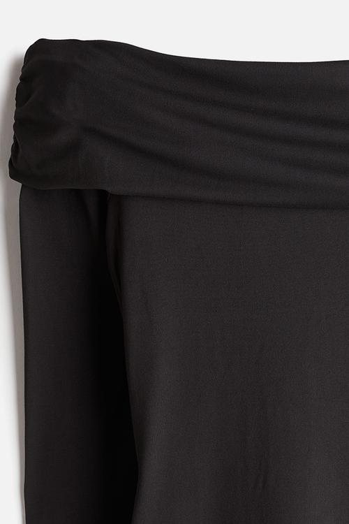 Off-the-shoulder bodycon dress - black