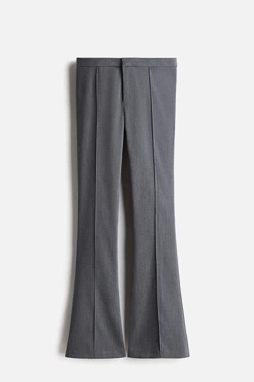 Flared tailored trousers - dark grey marl