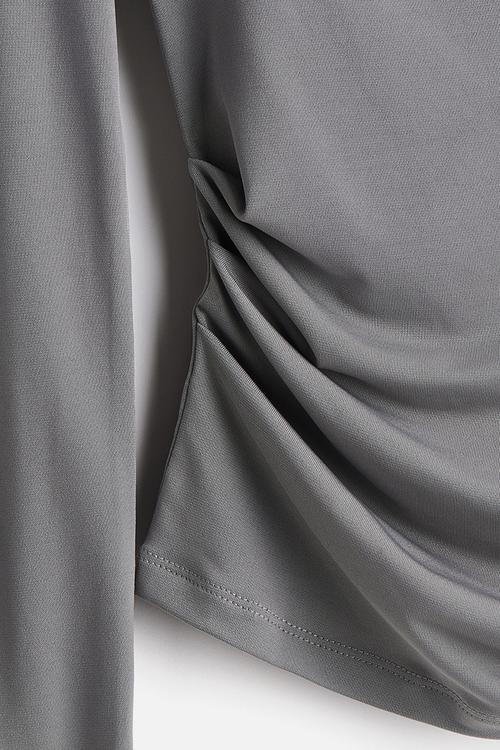 Draped jersey top - grey