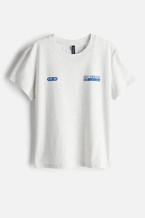 Printed t-shirt - light grey marl & new york city