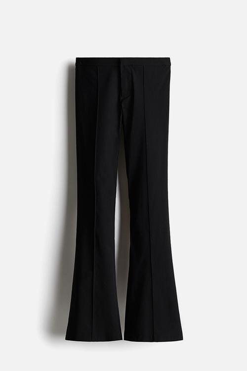 Flared tailored trousers - black