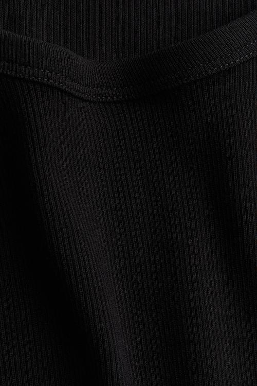 Ribbed cotton top - black