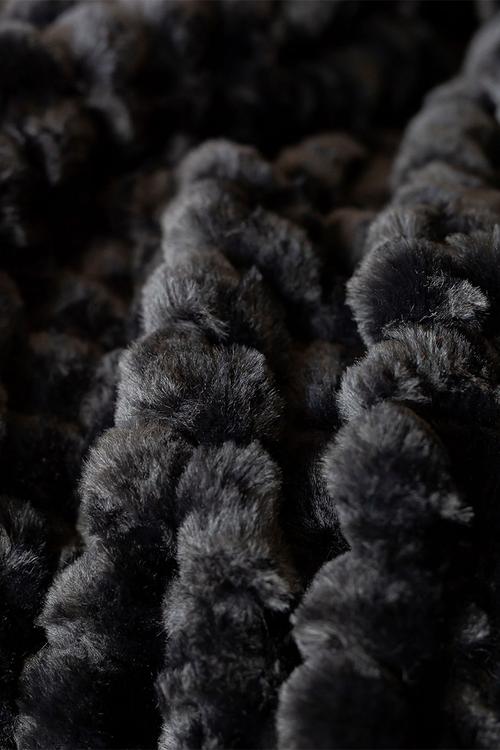 Arctic Faux Fur Throw Midnight 50x200