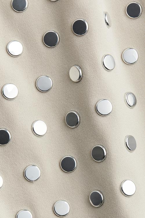 Studded crop top - light beige