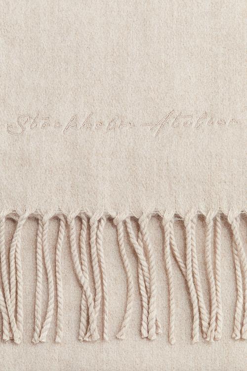 Woven scarf - light beige