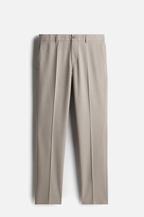 Slim fit tailored trousers - beige