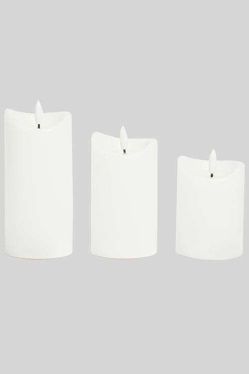 LED Candle set of 3pcs - white	