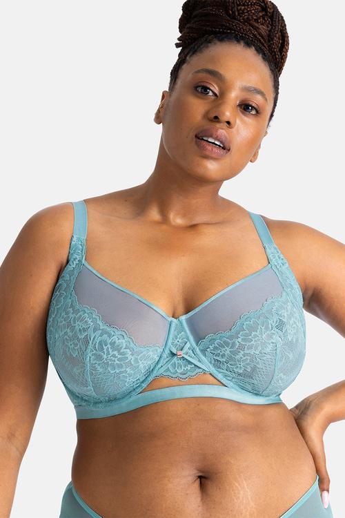 Plus lilian wired bra - green