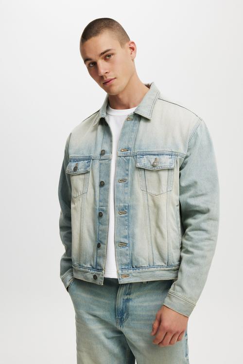 Oversized trucker jacket - halen blue