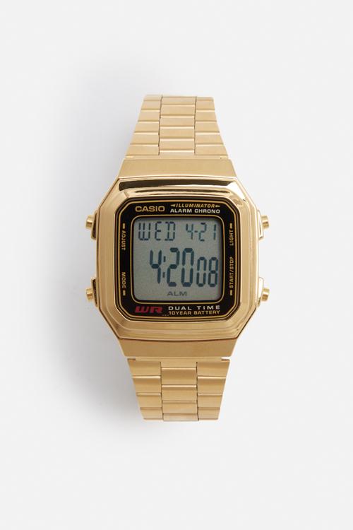 Wide LCD backlight watch - gold