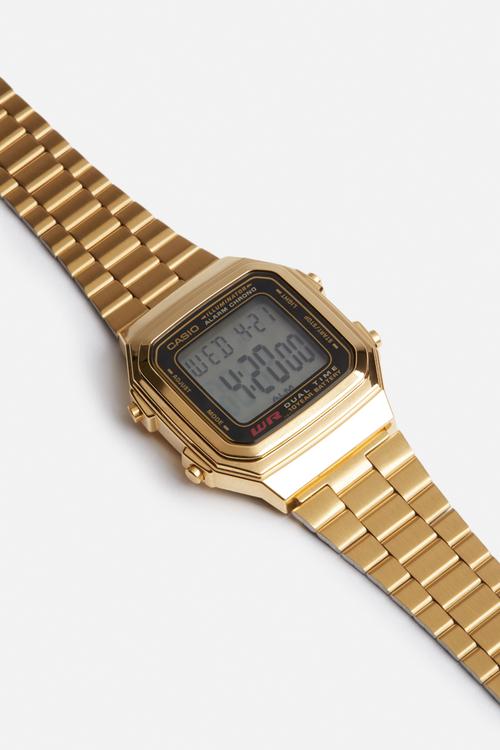 Wide LCD backlight watch - gold