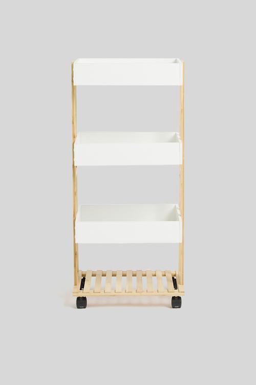 Storage rack trolley - natural