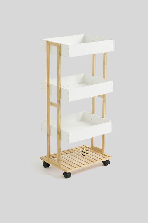Storage rack trolley - natural