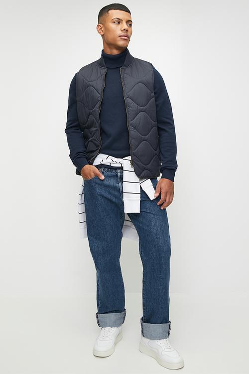 Roll Neck Knit - Navy