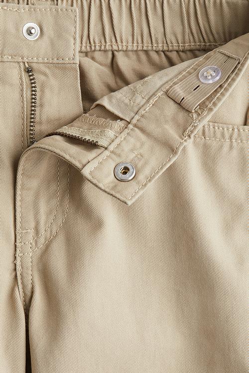 Loose fit twill trousers - beige