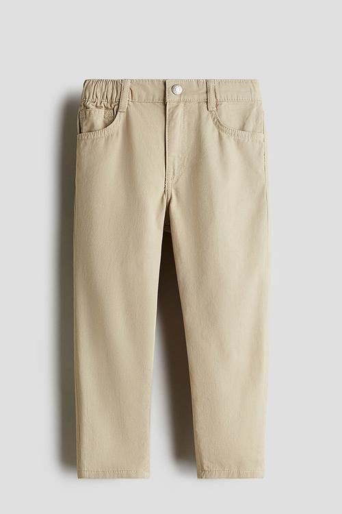 Loose fit twill trousers - beige