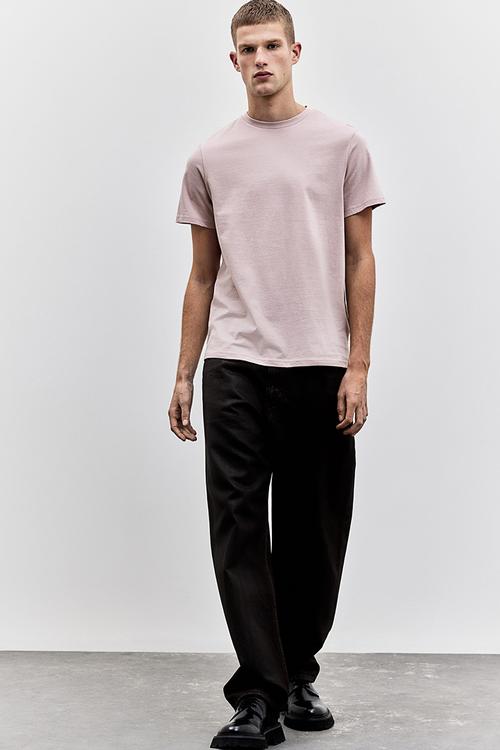Regular fit round-neck T-shirt - pink