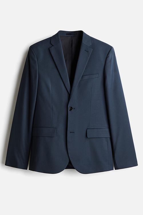 Slim fit jacket - navy blue