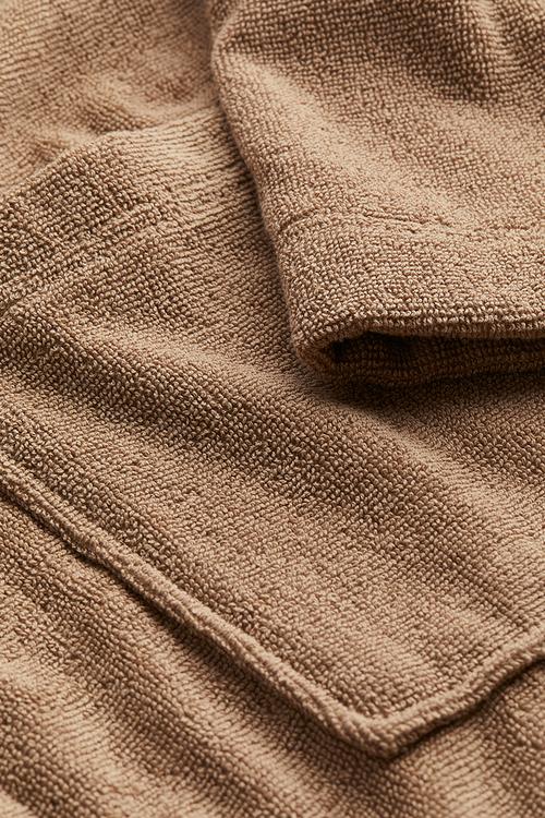 Cotton terry dressing gown - dusty brown