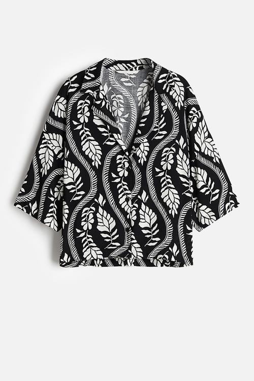 Resort shirt - black white patterned