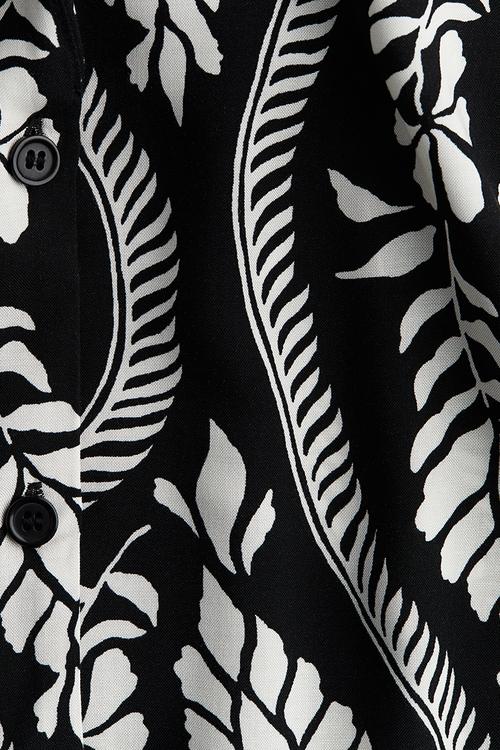 Resort shirt - black white patterned