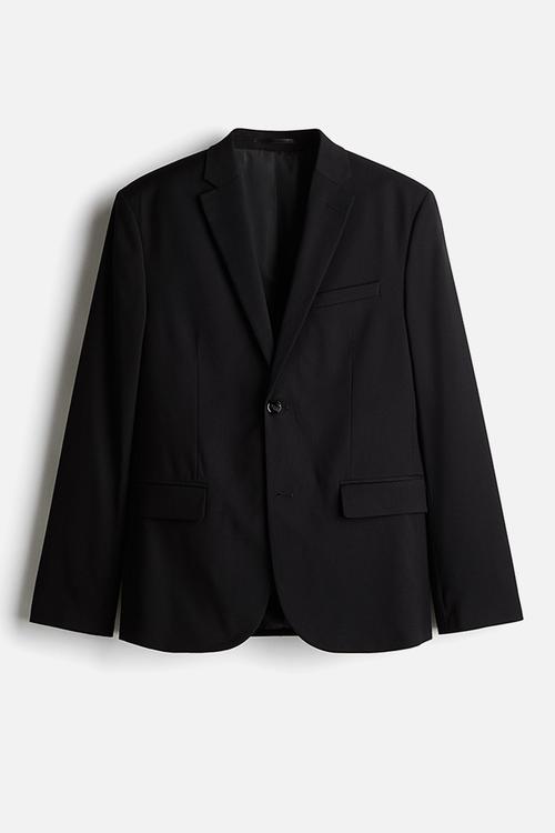 Slim fit jacket - black
