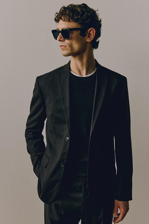 Slim fit jacket - black